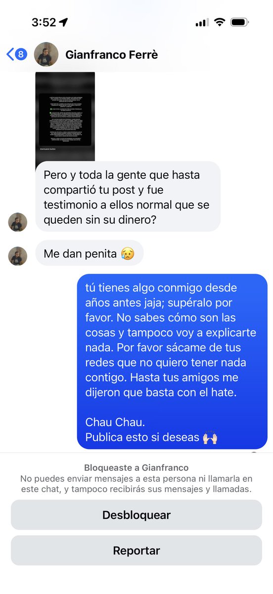 everydayavena's tweet photo. @Ferre1996 Nunca me dijiste nada de incongruente. Me quisiste mandar una indirecta porque eres así, un cobarde. Y ya te tocará lo que te mereces por hablar de otras mujeres también. Anda escondiéndote como siempre lo haces :) https://t.co/n0Pwq1xpxk