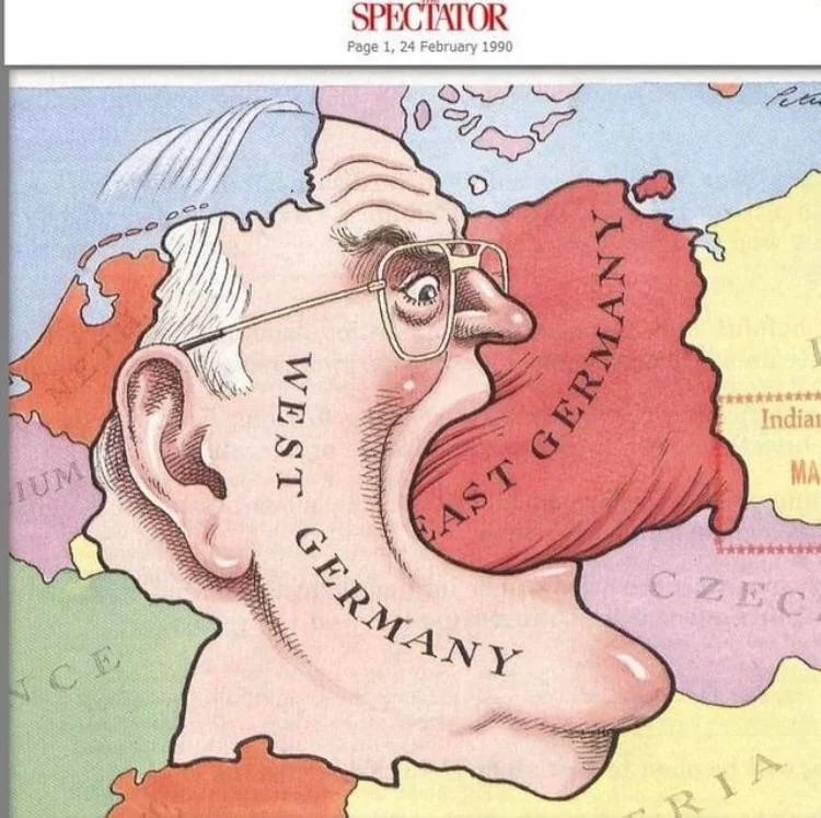 GDRvisuals's tweet photo. Illustration of German reunification, 1990. https://t.co/5CeNLQLe0f