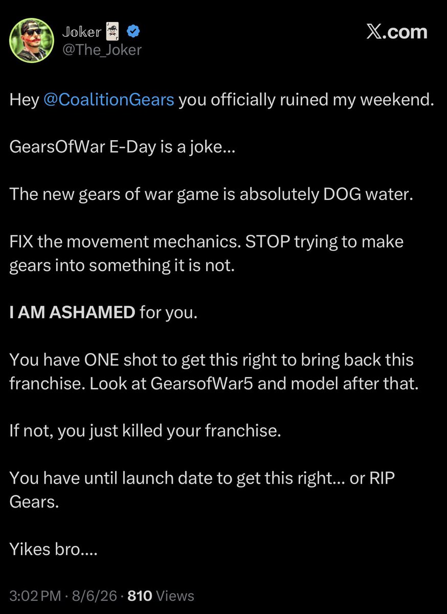 TheRedDragon's tweet photo. Let’s see how Gears is doing… https://t.co/NKUiViQAaQ
