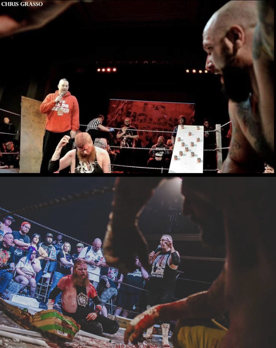 NHBTheChains's tweet photo. from #NHB1 to #NHB100 

THE BEST AMERICAN 
DEATHMATCH RIVALRY 
of ALL TIME! 

JOHN WAYNE MURDOCH 
vs 
ERIC RYAN 

WILL IT GO ON FOREVER? 

LOOK FORWARD 
to THE NEXT CHAPTER! 

#NHB1 📸 @Ringsideguy 
#NHB100 📸 @RedShoesMedia 

Watch the ENTIRE NHB LIBRARY ANYTIME only on IWTV! https://t.co/NLqBs3gek0