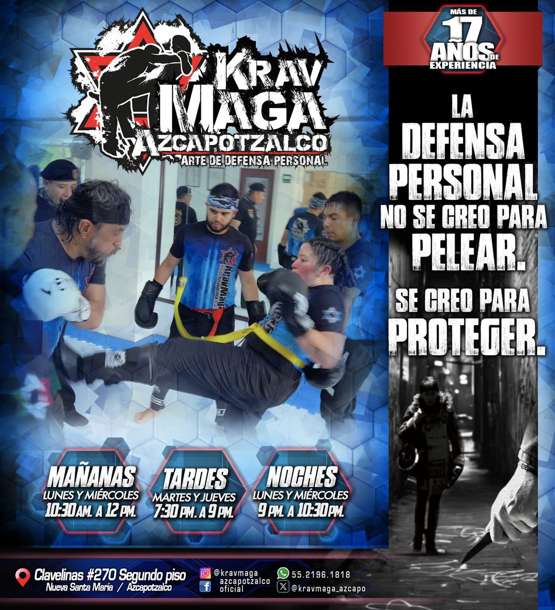 KravMaga_Azcapo's tweet photo. ¡La disciplina es el camino a largo plazo para formar a un buen practicante, las soluciones fáciles y rápidas no existen! Conoce y practica #kravmaga  #defensapersonal en #azcapotzalco  toma una #clasemuestra  una #clasegratis https://t.co/eoqJc2WcJ1