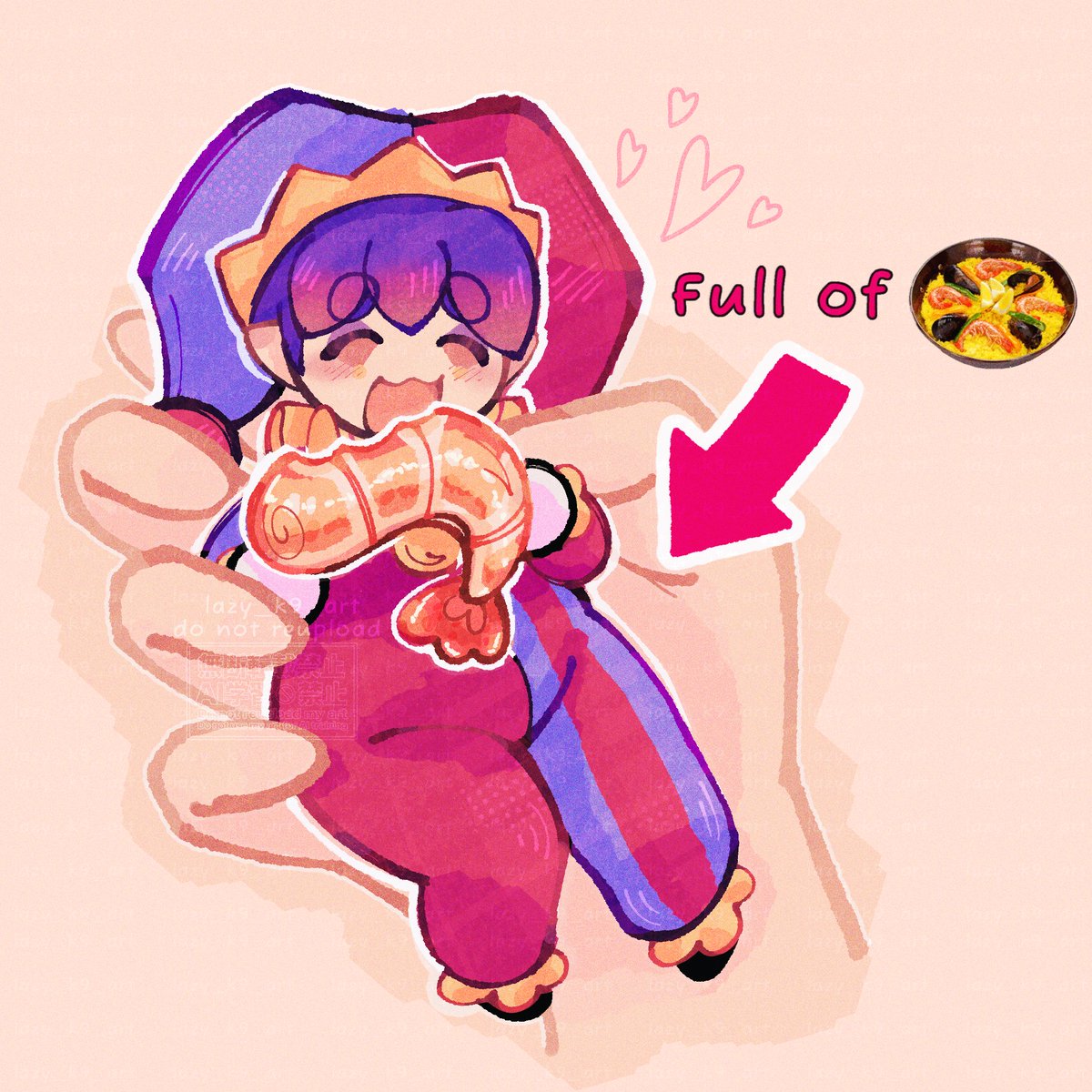 lazy_k9_art's tweet photo. I found his second favorite food 🦐🍚 https://t.co/EFohDjiwCQ