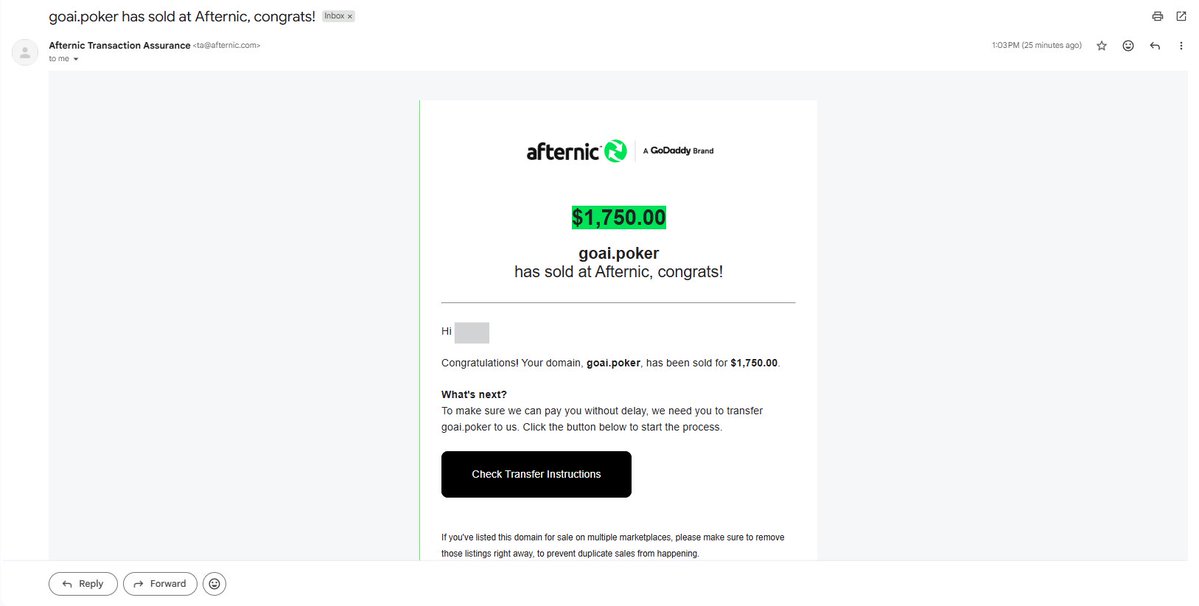 metaverse_gym's tweet photo. Big thanks to @Afternic!

Just sold! 

Really appreciate the great service and support. Highly recommend! 🙌🚀 https://t.co/bVrRiaMO8g