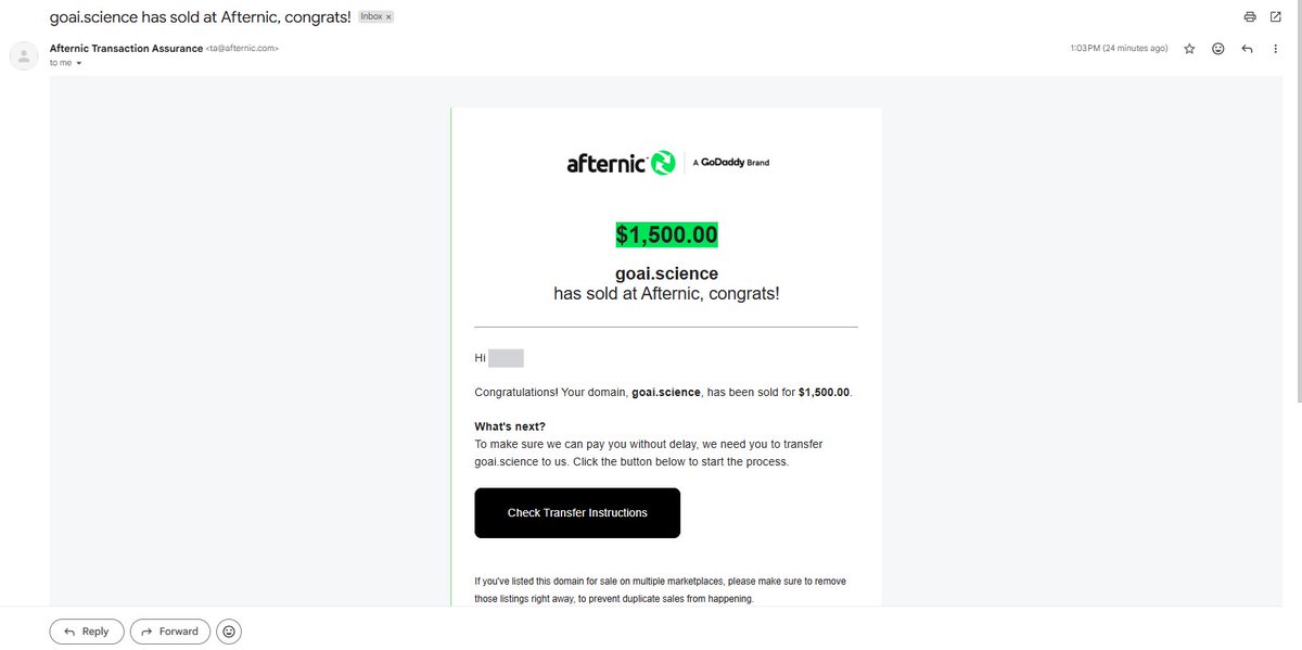 metaverse_gym's tweet photo. Big thanks to @Afternic!

Just sold! 

Really appreciate the great service and support. Highly recommend! 🙌🚀 https://t.co/bVrRiaMO8g