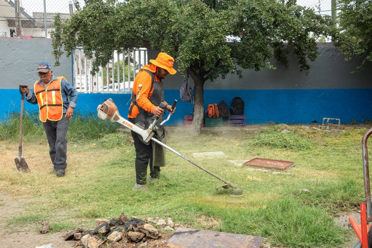 SenlOficial's tweet photo. Sumando esfuerzos en conjunto, intensificamos los trabajos de mantenimiento, desyerbe y rehabilitación en más de 700 planteles educativos de Nuevo León. https://t.co/tkBEiDP8HM