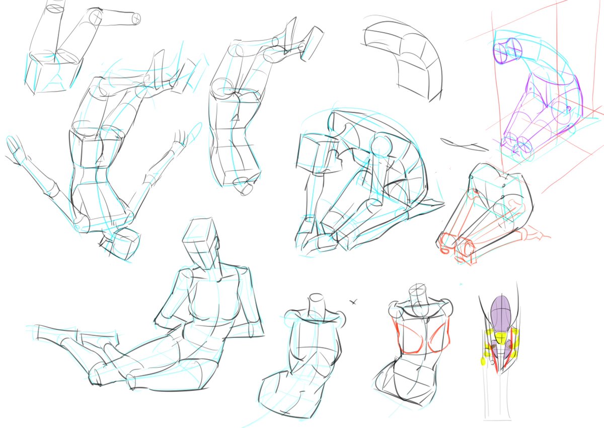 Desquolor's tweet photo. first study session today - figure studies from posemaniacs https://t.co/AFCCwTr1ro