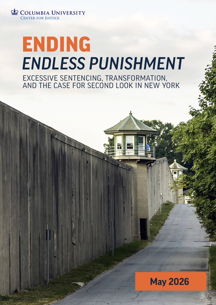 FAMMFoundation's tweet photo. The Center For Justice at Columbia University new report urges NY to pass the Second Look Act, allowing incarcerated individuals to petition for resentencing. Over 20% of NY prisoners serve 20+ year terms. It's time to reassess excessive sentences.

Read here: https://t.co/aLo15x7zp2