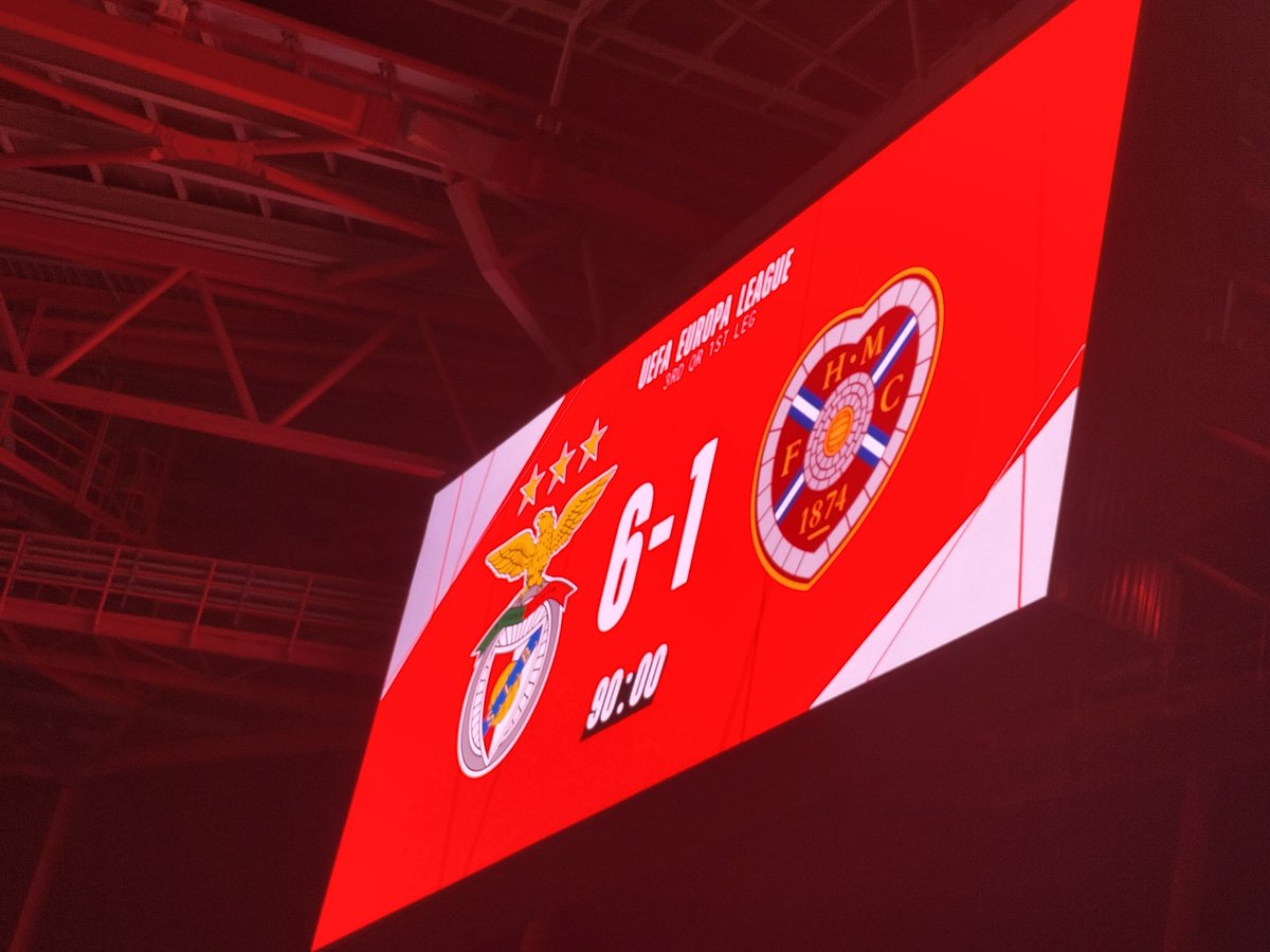 NandoRGoncalves's tweet photo. 🚨 RESULTADO FINAL
⚽ SL Benfica 6️⃣ - 1️⃣ Hearts FC
3' Rafa Silva
23' Tomás Araújo
42' Pavlidis
59' Prestianni
87' Jhon Durán
90+4' Schjelderup
🏆 #EuropaLeague Q3 (1ª mão)
#SLBHMFC | #EuAmoOBenfica #SLBenfica https://t.co/3N65bn3W6h