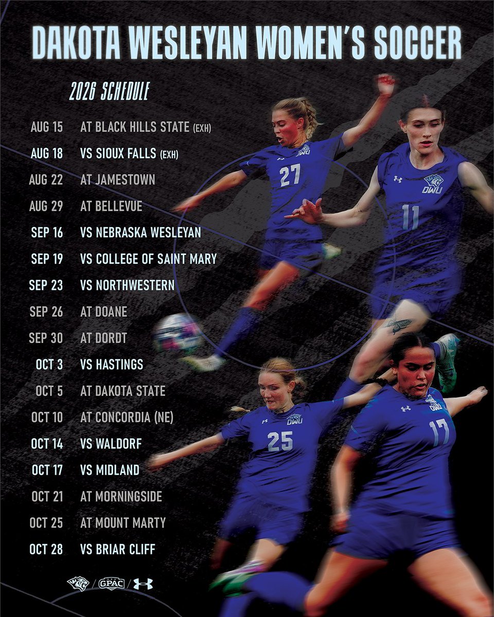 DWTigerWSOC's tweet photo. 🔵 𝟐𝟎𝟐𝟔 𝐃𝐖𝐔 𝐖𝐎𝐌𝐄𝐍'𝐒 𝐒𝐎𝐂𝐂𝐄𝐑 𝐒𝐂𝐇𝐄𝐃𝐔𝐋𝐄

The Tigers are geared up and ready to go for the upcoming fall season, with home games taking place at Pepsi-Cola Soccer Complex!

#RollTige | #BleedBlue https://t.co/9jQI9kNizy