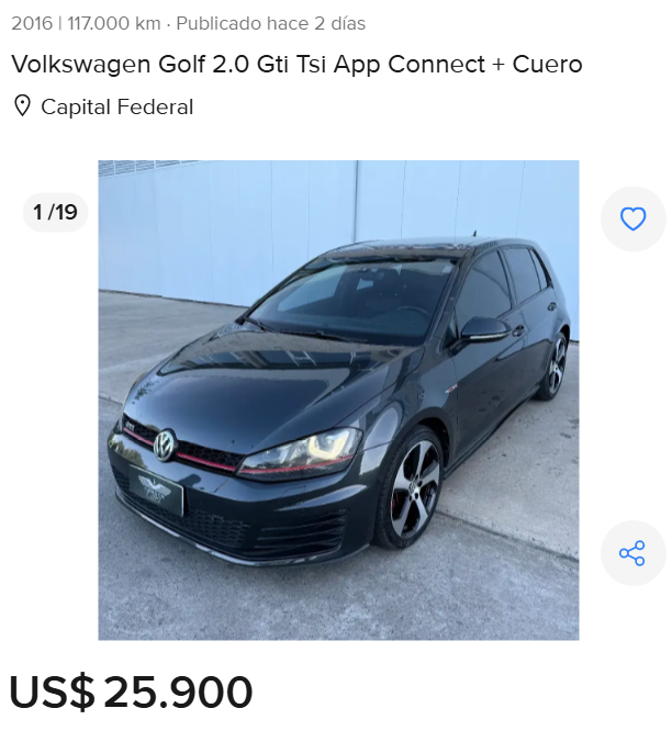 autazoapp's tweet photo. Estoy siguiendo atentamente la desplomada de precios de los Golf GTI MK7/MK7.5. Solamente esta semana, se publicaron más de 5 por abajo de los $28.000 USD y la tendencia va a seguir a la baja https://t.co/cmHtlVyeDL