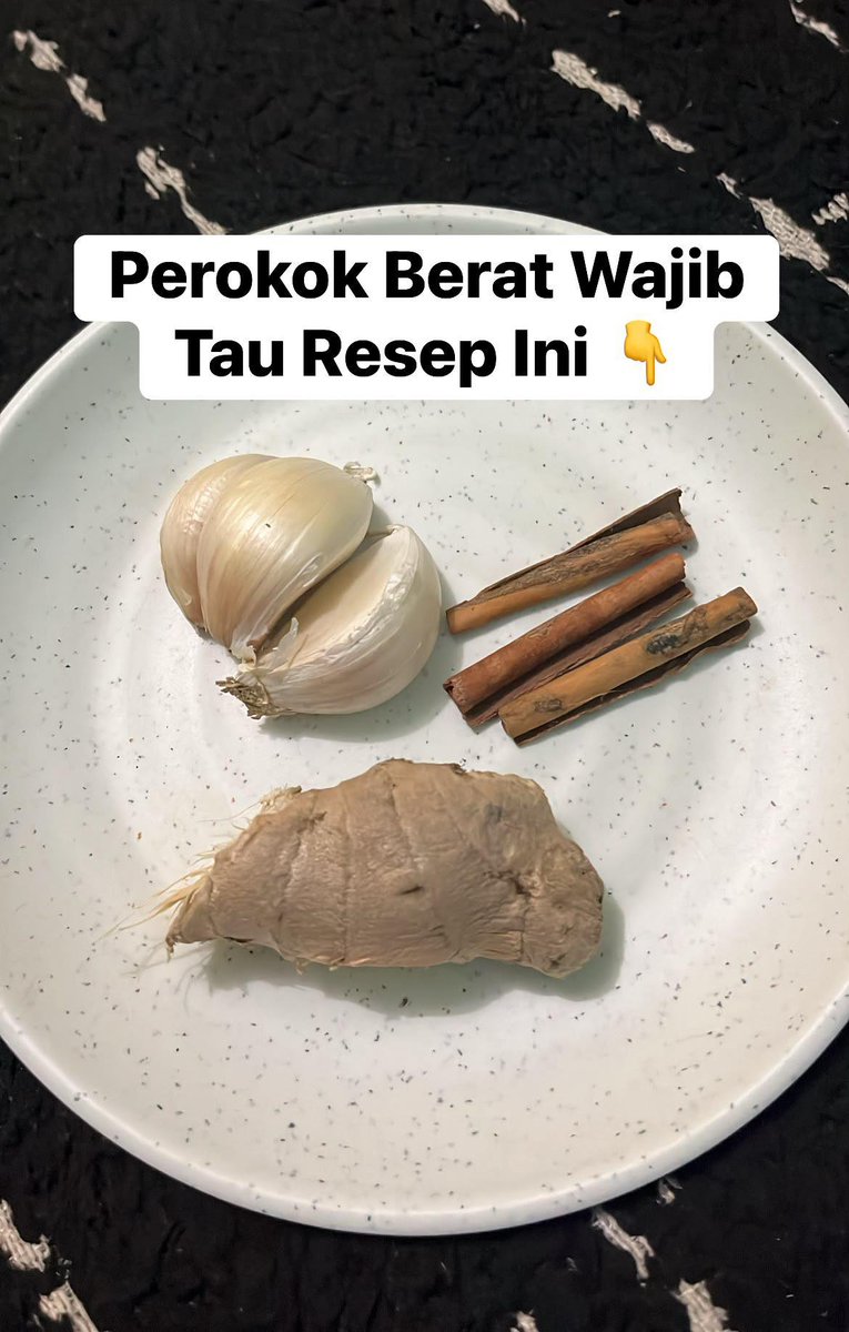 MilahPass's tweet photo. IJIN SHARE YANG SUKA MEROKOK 
Cara Mudah dan Murah Bersihkan Paru-Paru

Caranya:
Seduh/rebus 1 siung bawang putih, 1 ruas jahe dan 2btg kayu manis dengan air 200ml
tunggu hangat.minum 2 kali sehari https://t.co/9FgNPHatl7