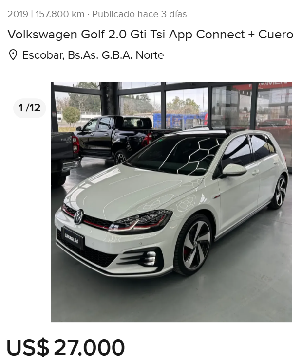autazoapp's tweet photo. Estoy siguiendo atentamente la desplomada de precios de los Golf GTI MK7/MK7.5. Solamente esta semana, se publicaron más de 5 por abajo de los $28.000 USD y la tendencia va a seguir a la baja https://t.co/cmHtlVyeDL