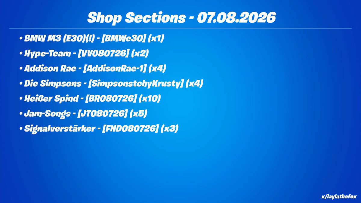 LaylaTheFox's tweet photo. Neue #Fortnite Shop Sections! https://t.co/K0T6NZFfoh