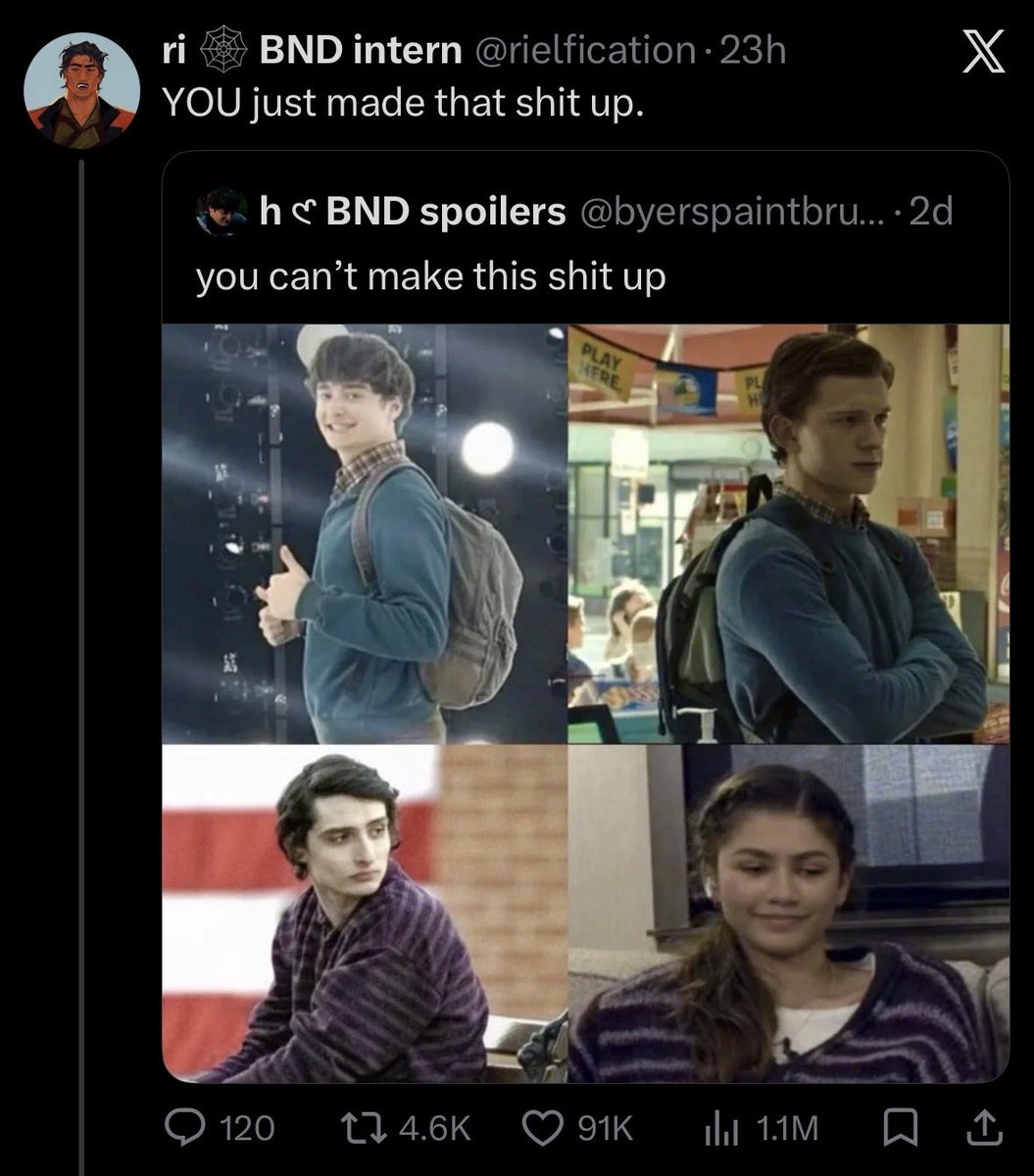 byerspaintbrush's tweet photo. 90K people blindly believing fake news for the sake of a hit hate tweet. peter parker would hate yall https://t.co/noqCRUHceG