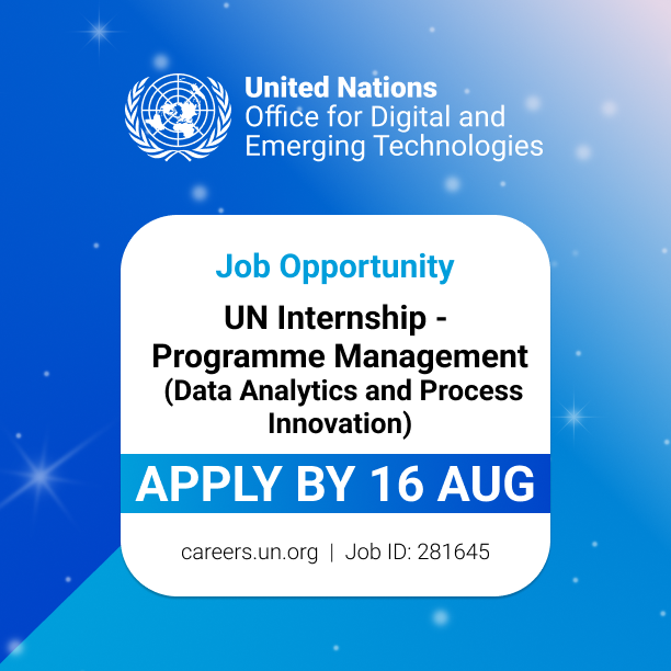 ODET_UN's tweet photo. 🚨 #UNJob Alert: ODET is hiring two interns in New York:
🔹 Programme Management – Data Analytics & Process Innovation
🔹 Communications – Videography & Digital Media
Apply by 16 August 2026:
https://t.co/N3ZLHnskqZ
https://t.co/vtTgjc5J2r
#UNJobs #DigitalCooperation https://t.co/v6R3ulJ4CT