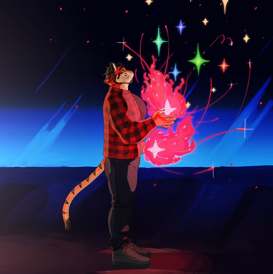 mastermind_jake's tweet photo. Yoooo I forgot to post anything for Tiger day! So y'all get this! This is pt1 of 2 I think lol. Anyways Enjoy my Tiger as he let's go of the past with his Reality Powers! 

Made by @cattodill !

#Tiger #furryart #TigerDay https://t.co/HiZnWlfRSP