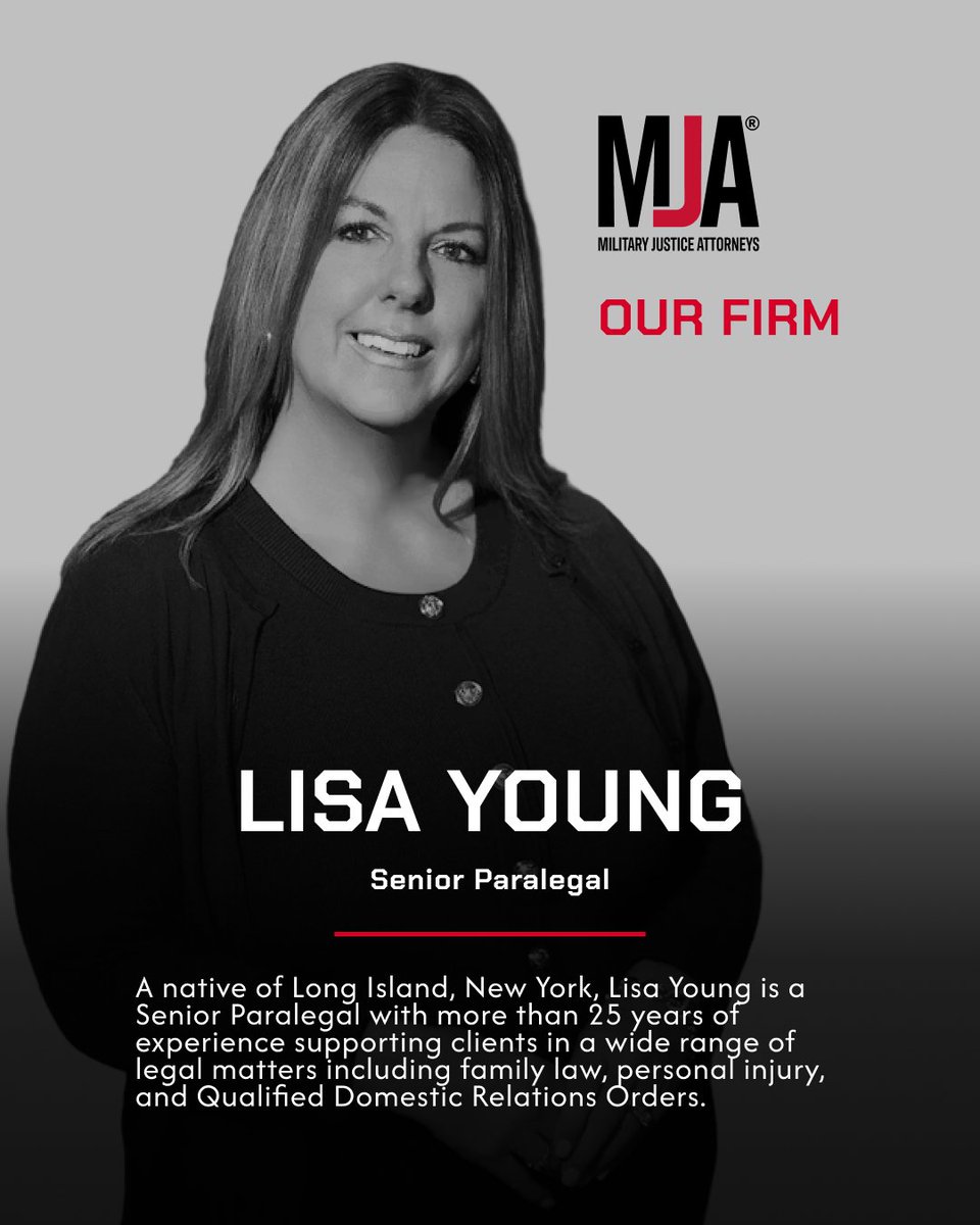 HealyLawGroup's tweet photo. In honor of National Paralegal Day, we are proud to spotlight Lisa Young, our Senior Paralegal. With over 25 years of experience, Lisa focuses on Defense Base Act claims and builds lasting relationships with every client she serves. Thank you, Lisa! https://t.co/2J6zFFcpdY