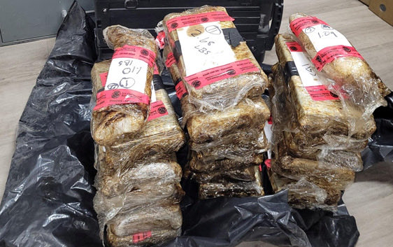 USBPChiefELC's tweet photo. A canine gave the warning, and agents took a closer look.

Hidden underneath the truck was 56.26 lbs. of fentanyl and 2.19 lbs. of methamphetamine, with a street value of almost 2 million dollars.

That’s how fast this poison moves toward American communities—concealed, transported, and disguised as just another vehicle passing through.

#USBP #ElCentroSector #PremierSector #CBP #DHS