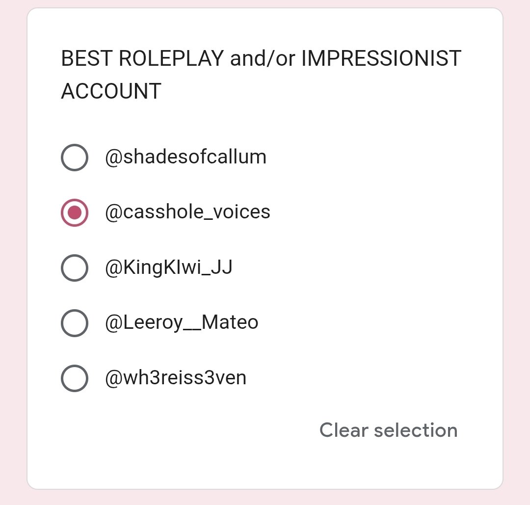 casshole_voices's tweet photo. HELLO????

I didn't even know this was happening so...thank you? 😭 

Anyways, y'all should vote for me bc I'm cool and special. Also congrats @shadesofcallum! 

#tadc #voiceacting #impressionist https://t.co/C7KnM44Nzh