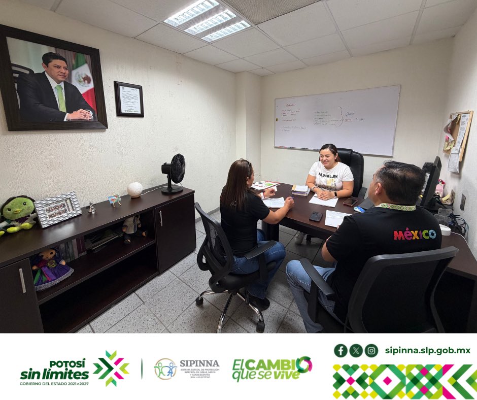 SipinnaSlp's tweet photo. La Secretaría Ejecutiva del #SIPINNASLP, sostuvo una reunión de trabajo con personal de la Secretaría de Turismo, con el objetivo de fortalecer la coordinación institucional en favor de la protección de los derechos de NNA en los espacios turísticos del estado.
#PotosíSinLímites https://t.co/cGn2DrwnsU