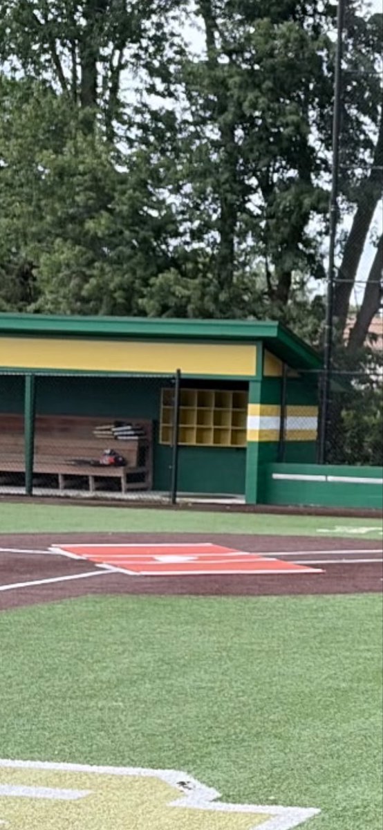ND_PrepBaseball's tweet photo. Field improvements ongoing!!!

Fencing replaced, knee wall pads re-wrapped, dugouts painted!  

Batting cage cement and new batting cage turf is ON DECK!!

@GameApparelUsa @NDPMA_Athletics https://t.co/ZuPgLj3mQ6