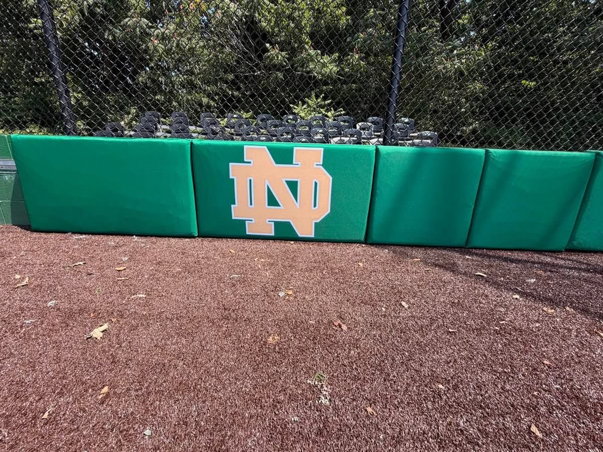 ND_PrepBaseball's tweet photo. Field improvements ongoing!!!

Fencing replaced, knee wall pads re-wrapped, dugouts painted!  

Batting cage cement and new batting cage turf is ON DECK!!

@GameApparelUsa @NDPMA_Athletics https://t.co/ZuPgLj3mQ6