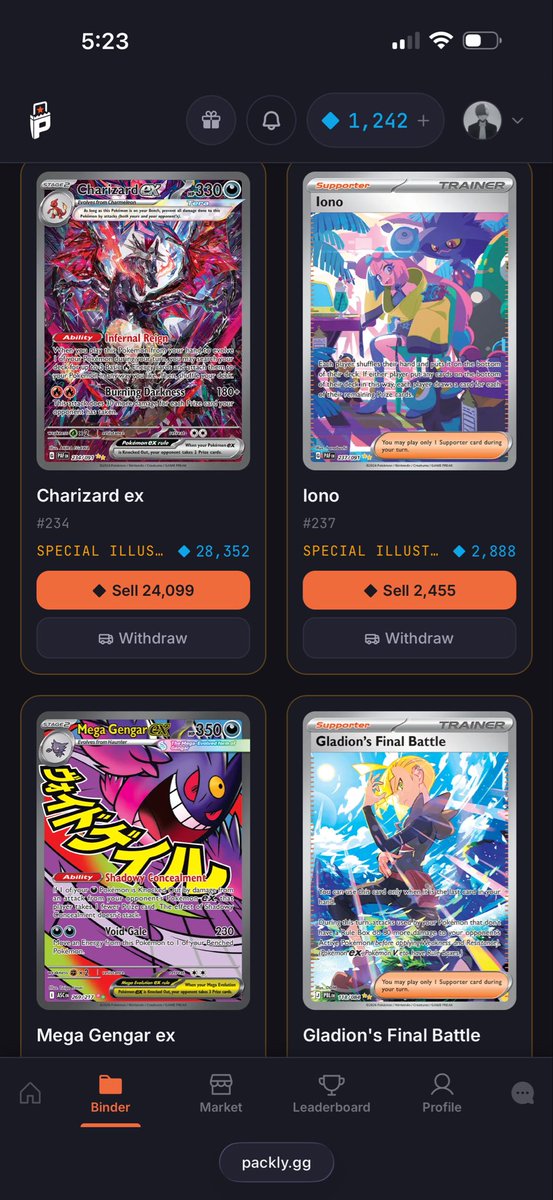 ultradagoon's tweet photo. Binder is looking INSANE on @Packly_gg today, can’t wait to withdraw these 🔥🔥 https://t.co/jPGyJKVigf