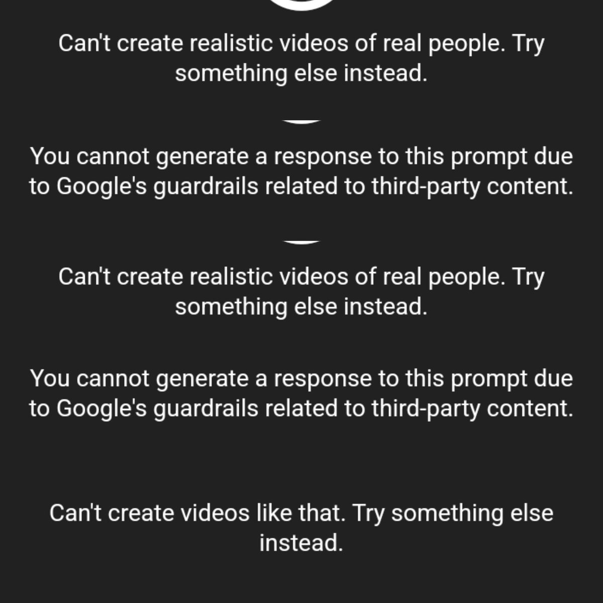 jasondewees32's tweet photo. YouTube's going to stop doing these kinds of things it's messing with creative workflow of using the AI image to video generation type of tool on the YouTube create platform https://t.co/o0M8f2Cqw6