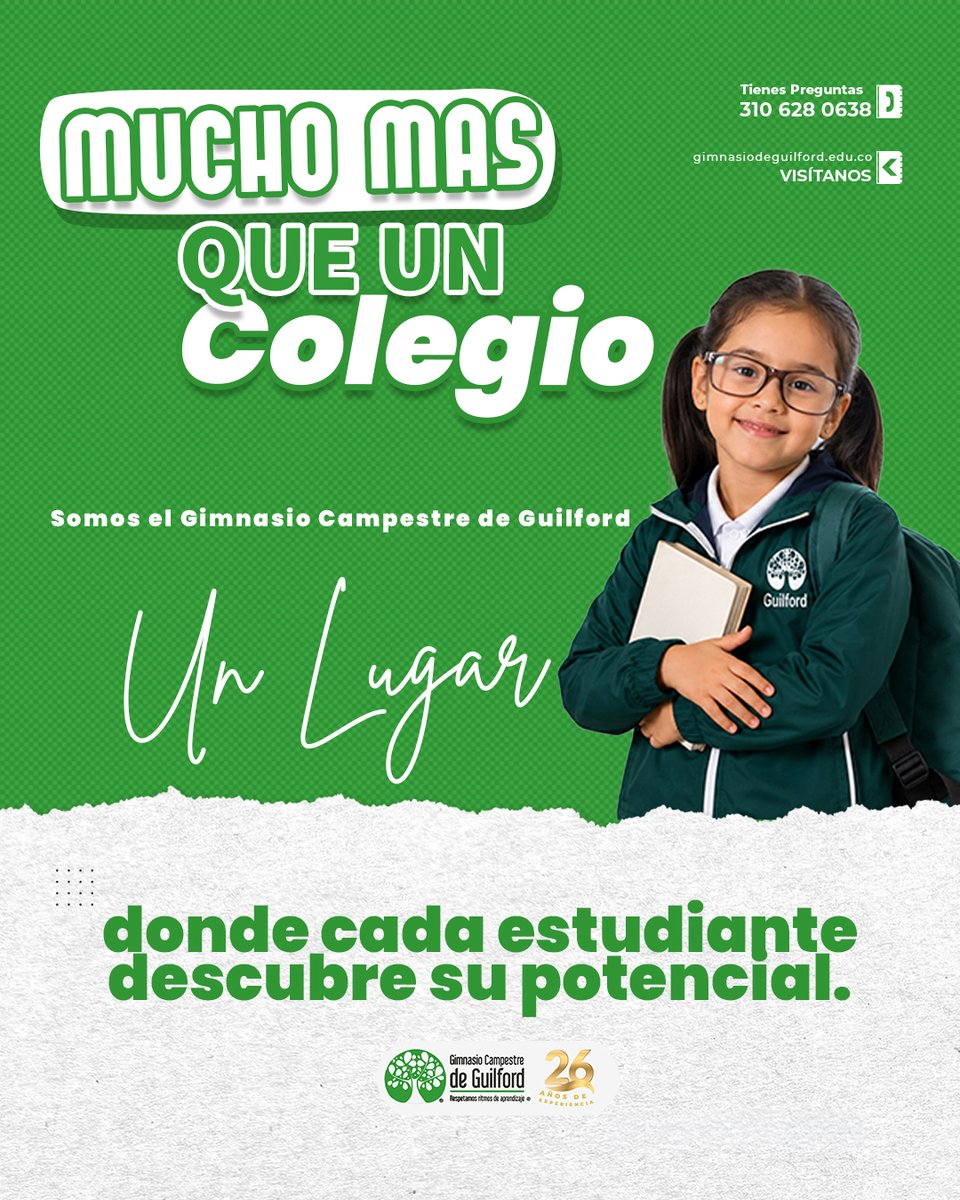 GCGuilford's tweet photo. Mucho más que un colegio. 💚

Somos un lugar donde cada estudiante descubre su potencial, aprende con confianza y desarrolla las habilidades para construir su futuro.

📚 Matrículas abiertas.

#EducaciónPersonalizada #Bogotá #MatrículasAbiertas https://t.co/APGErYnamW