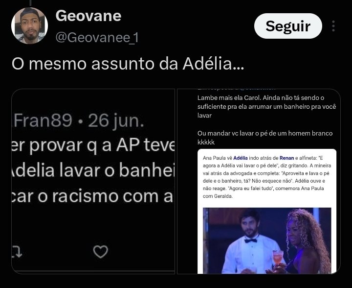 rafa8rrt's tweet photo. Amo tocar no assunto Adélia pra lembrar que a marmitinha do MBL é uma racista https://t.co/z5PhG3u3aM