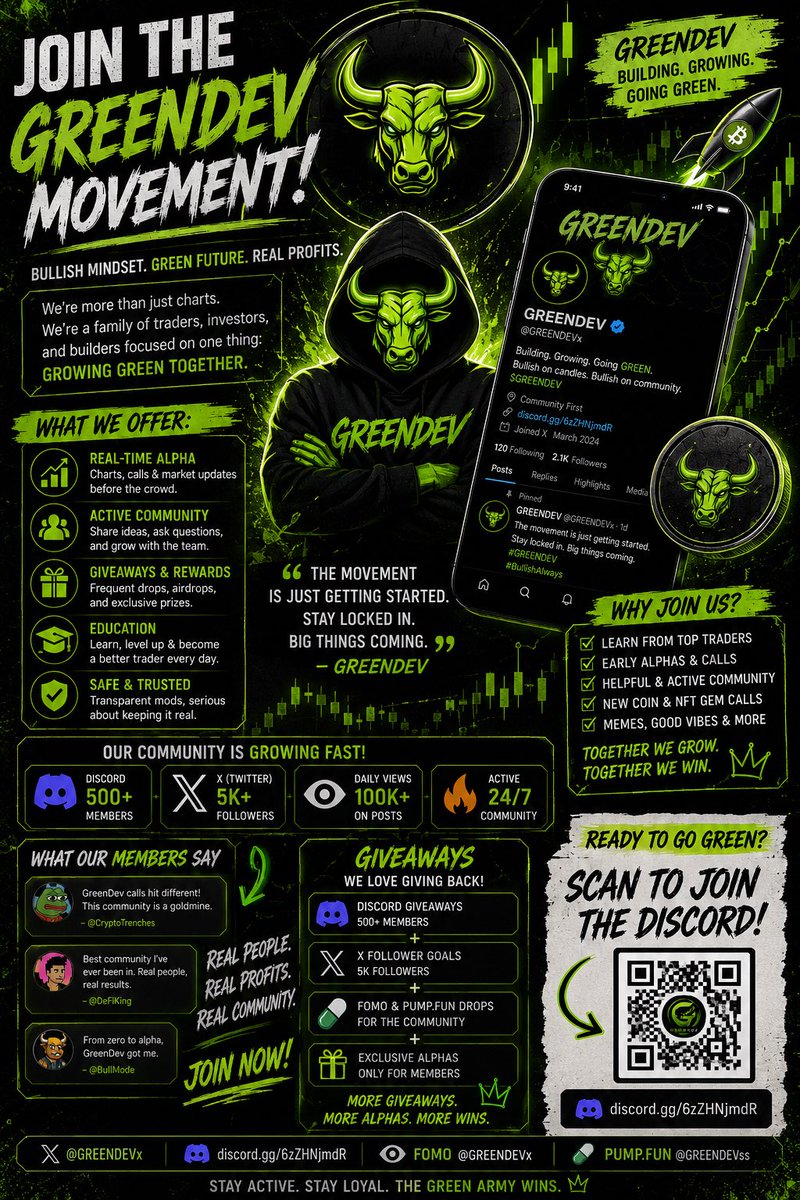 GREENDEVx's tweet photo. The best opportunities usually start with the right community.

📈 Trending coins
💬 Daily discussions
😂 Crypto memes
📰 Market updates
🤝 Helpful community

Join GREENDEV and grow with us. 🚀💚 https://t.co/Ya58Yznwr1