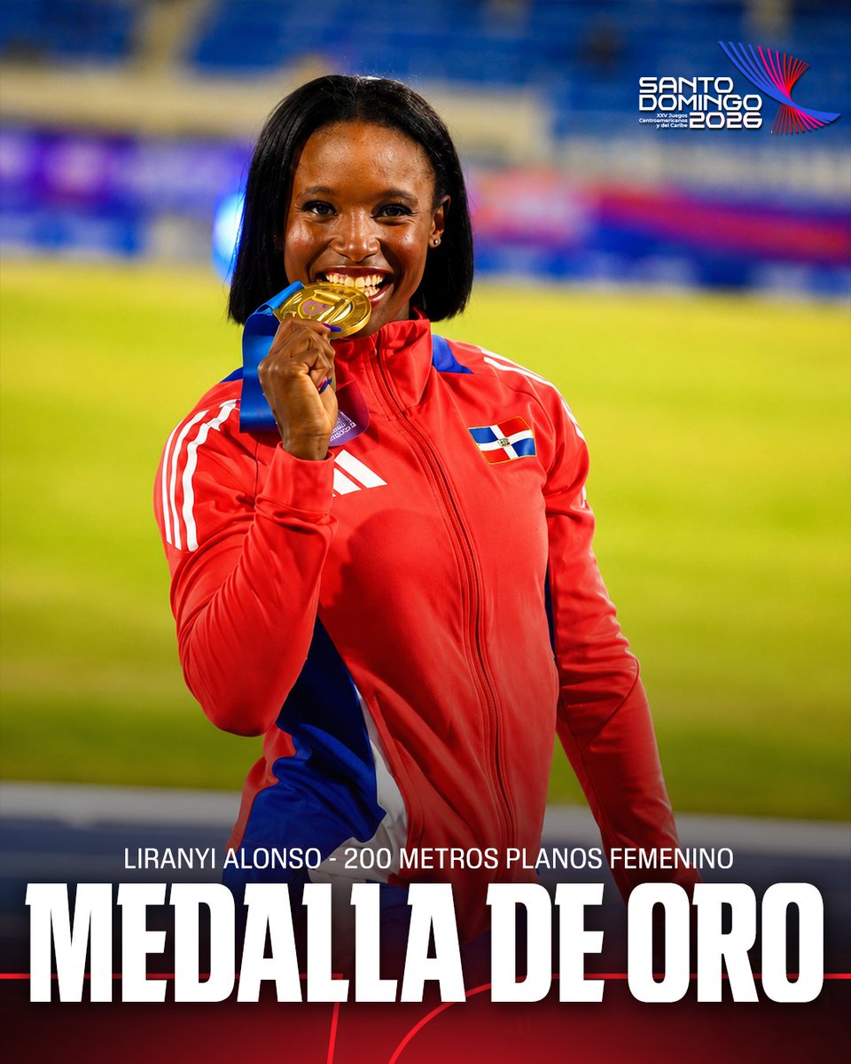 ESPN_DO's tweet photo. ¡Más oro para Liranyi Alonso! 🇩🇴

La velocista dominicana obtiene su tercera medalla de oro en estos Juegos, tras ganar su carrera en los 200 metros planos femenonos con un tiempo de 23.07 segundos. https://t.co/QsZxqAJvDs