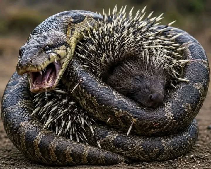 Rise_Forge's tweet photo. Venomous snake found a sleeping porcupine. It wrapped itself around it. It felt warm, safe, perfect. Then, the porcupine woke up. Its sharp quills rose instantly. 

The snake felt pain. But instead of letting go, it squeezed even tighter. The tighter it held, the deeper the quills pressed. Still, it refused to release its grip. It believed holding on would somehow make things better. 

It didn't. The pain only grew worse. In the end, the snake lost everything. Not because of the porcupine, but because it refused to let go. In psychology, this is called trauma bonding. 

Some people stay attached to relationships and environment that keeps hurting them. They mistake pain for love, and suffering for loyalty. Remember this: sometimes the strongest thing you can do isn't holding on. It's walking away. Venomous snake found a sleeping porcupine.

Copied ‼️