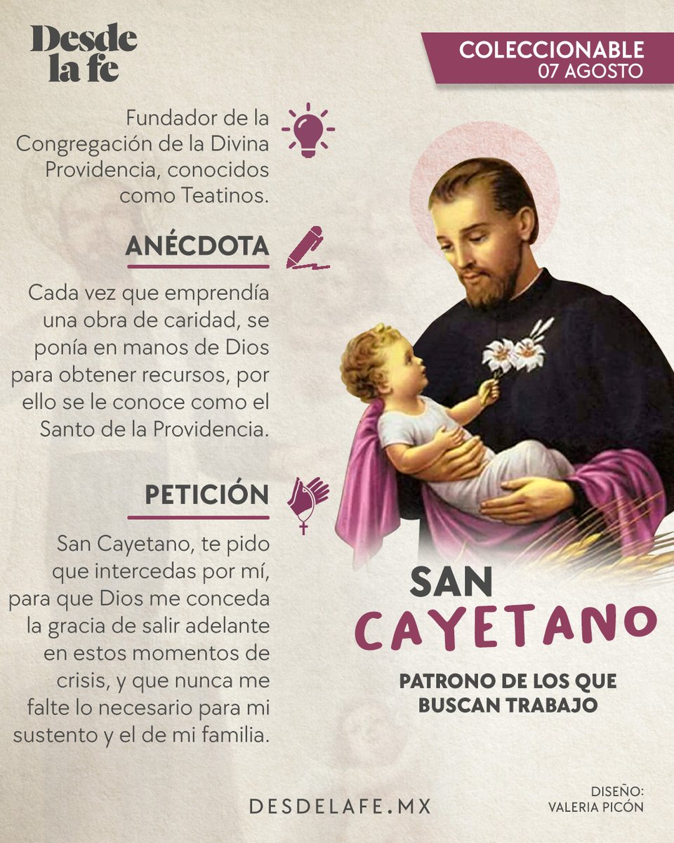 DesdeLaFeMx's tweet photo. ¿Buscas trabajo? 💼😇

Conoce a San Cayetano, el santo que nunca dejó de confiar en la providencia de Dios y hoy es patrono de quienes buscan empleo: https://t.co/4IW2z8mNbh

#SanCayetano #Trabajo #SantoralDLF https://t.co/tPfTgXv8nv