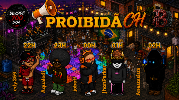 OldHabblet's tweet photo. A programação mais estrondosa da laranjinha vai começar: ProibidãOH! 📢

Iniciaremos nossos bailões nas favelas mais movimentadas do @MeuHabblet, dominadas por @SevsideRPG e @FamilyBloodsHBT. Convidamos você que ama passar noites em claro com música de qualidade!

📅 HOJE (06/08)
⏰ 22h às 02h