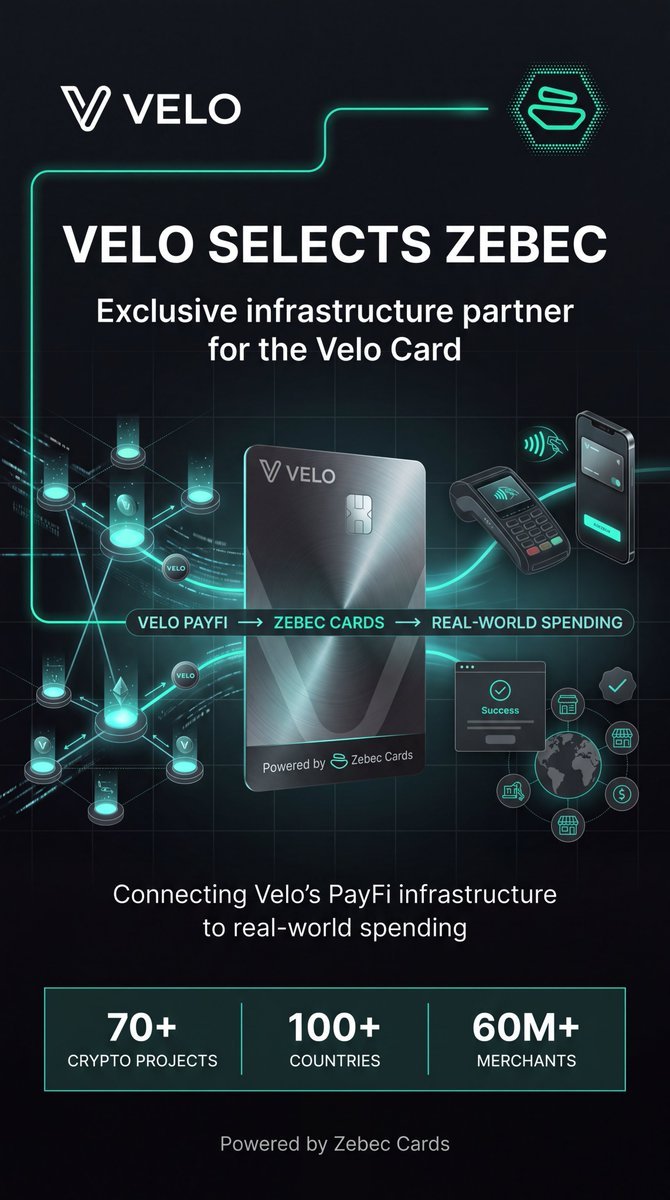 gavachain's tweet photo. $Velo has selected $Zebec as its exclusive card partner to launch a Velo-branded card experience. https://t.co/NGWfuGnhDq