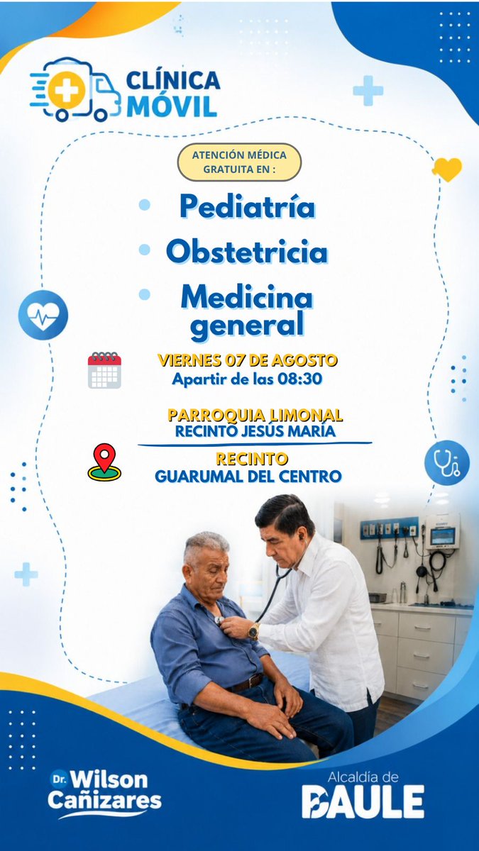 AlcaldiadeDaule's tweet photo. ¡La salud llega hasta tu comunidad!🚐 Nuestras clínicas móviles municipales continúan recorriendo todo el cantón, brindando atención médica y veterinaria gratuita para cuidar de las familias dauleñas y de sus mascotas, promoviendo su bienestar y la tenencia responsable. 🐾 https://t.co/0pK7xCWmxy