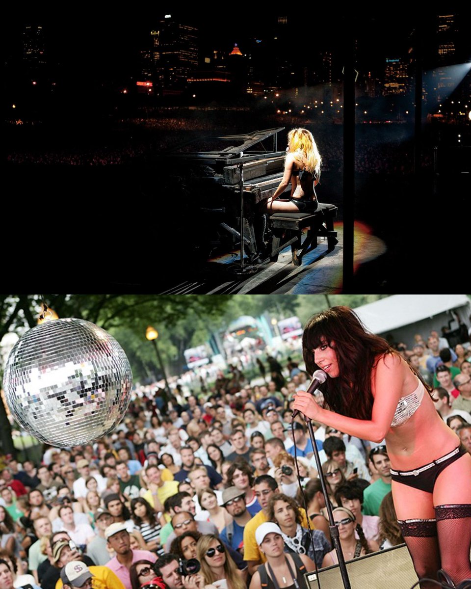 ladygaganownet's tweet photo. 16 years ago today, Lady Gaga headlined Lollapalooza in Chicago with the Monster Ball Tour.

Just three years earlier, she played a 45-minute set of then-unreleased material from 'The Fame' with Lady Starlight at Lollapalooza's BMI stage. https://t.co/aFixVF1QGx