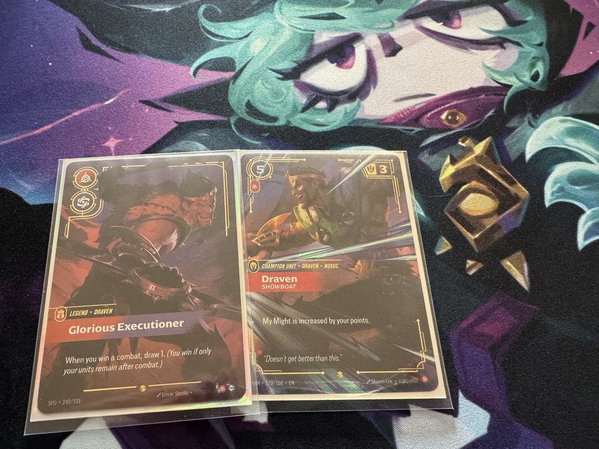 ExhaleTCG's tweet photo. Locking in Draven for Showdown Series Ottawa this weekend. 

It’s looking to be a 600+ player event, so it’ll be our first big test. Let’s go for Top 4 or better. 

Then we go for the Best-Of in Barcelona! https://t.co/JXrB5obxPn