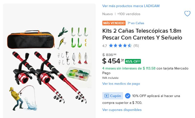 OfertonesMex's tweet photo. ¡OFERTA IMPERDIBLE! KIT DE CAÑAS TELESCÓPICAS 🎣🔥
MercadoLibre: Kits 2 Cañas Telescópicas 1.8m Pescar Con Carretes Y Señuelo Negro/rojo
👉Link: https://t.co/CzewCK1ua9
🔥Precio Oferta: $454
Precio Anterior: $836
⚡️Unete a nuestros otros grupos:
https://t.co/hDwlFEz4oK
#Ofe… https://t.co/17hvBxwCTj