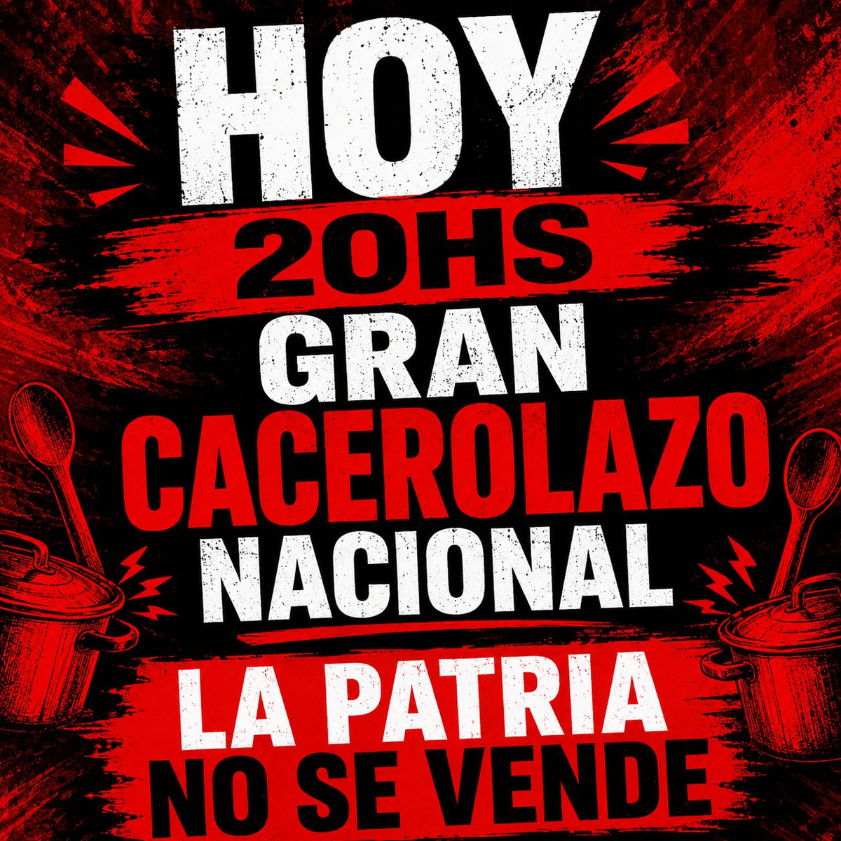valerapazok's tweet photo. Que se escuche en todo el país!
Hoy 20hs #cacerolazo https://t.co/EHc2c3i1Y5