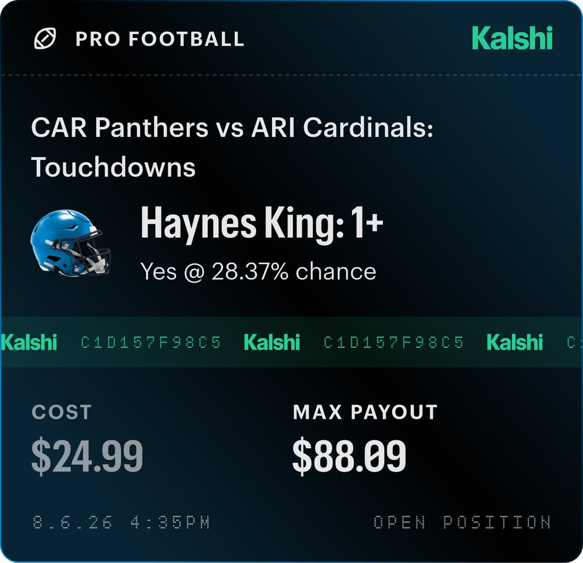 MikeyBets9's tweet photo. The most FREE prop if I’ve ever seen one. Texas A&amp;M LEGEND HAYNES KING. If it wasn’t preseason I’d be all in on this one. https://t.co/vAB4ghLbLx