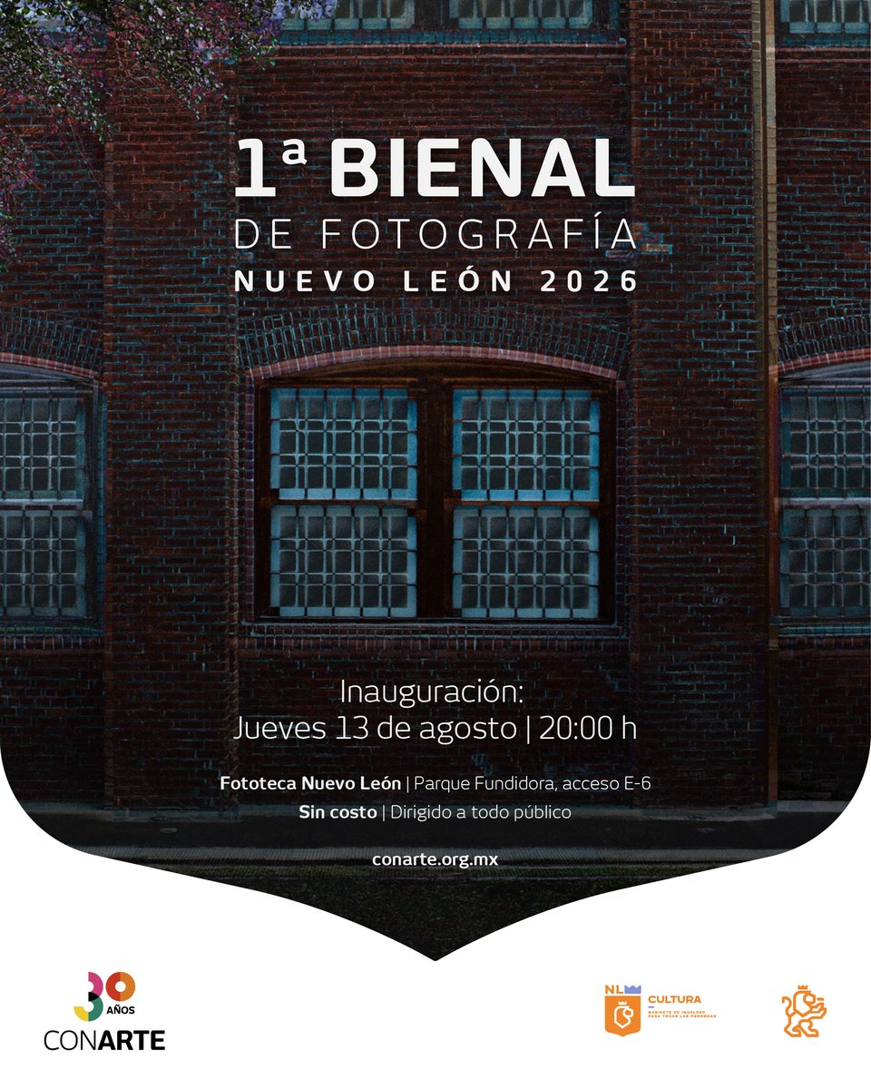 conartenl's tweet photo. Una nueva mirada sobre Nuevo León está por revelarse. 

Acompáñanos a la inauguración de la Primera Bienal de Fotografía de Nuevo León y descubre proyectos que exploran el territorio, la identidad y la memoria desde la fotografía contemporánea.
📍Fototeca Nuevo León
#CulturaNL https://t.co/5naPynID6D