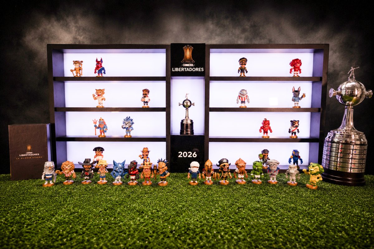 Libertadores's tweet photo. 🪆🏆🔥 ¡Las 16 mascotas de los equipos de Octavos de Final de la CONMEBOL #Libertadores! Cada vez más cerca de volver a jugar por la #GloriaEterna https://t.co/Fmn8qpxNey