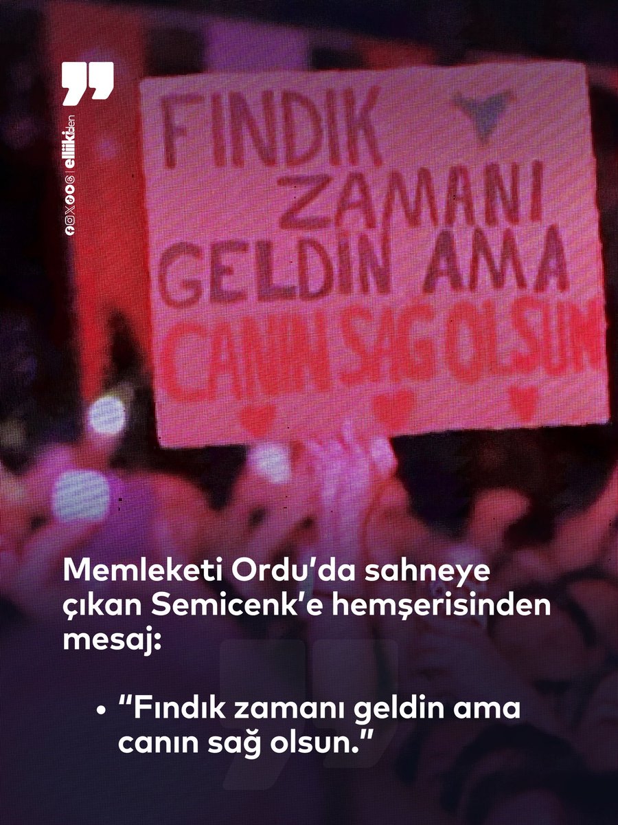 elliikiden_'s tweet photo. Memleketi Ordu’da sahneye çıkan Semicenk’e hemşerisinden mesaj:

•“Fındık zamanı geldin ama canın sağ olsun.” https://t.co/G7QvZCOAg7