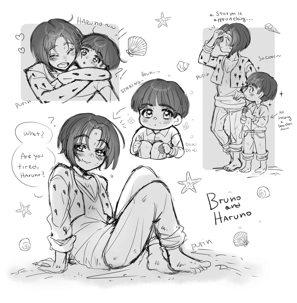requiempurin's tweet photo. bruno and giorno childhood friends au part 2 🤲,, playing together on the beach 🐚🌊 https://t.co/aPy1kB8HAK