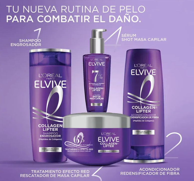 Giahomeb's tweet photo. Buscás transformar tu cabello fino? La línea Elvive Collagen Lifter cumple con su promesa de aportar volumen y densidad visible desde los primeros usos.
El cabello se siente más grueso al tacto, con un movimiento vibrante y un brillo saludable. https://t.co/QhMFdQ8MRH
