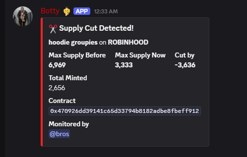 _yourbros's tweet photo. 0.01 ETH → 0.02 ETH (27 per wallet)

we got the “supply cut” notification 5 minutes before the tweet went live https://t.co/eO1XpHNyEp