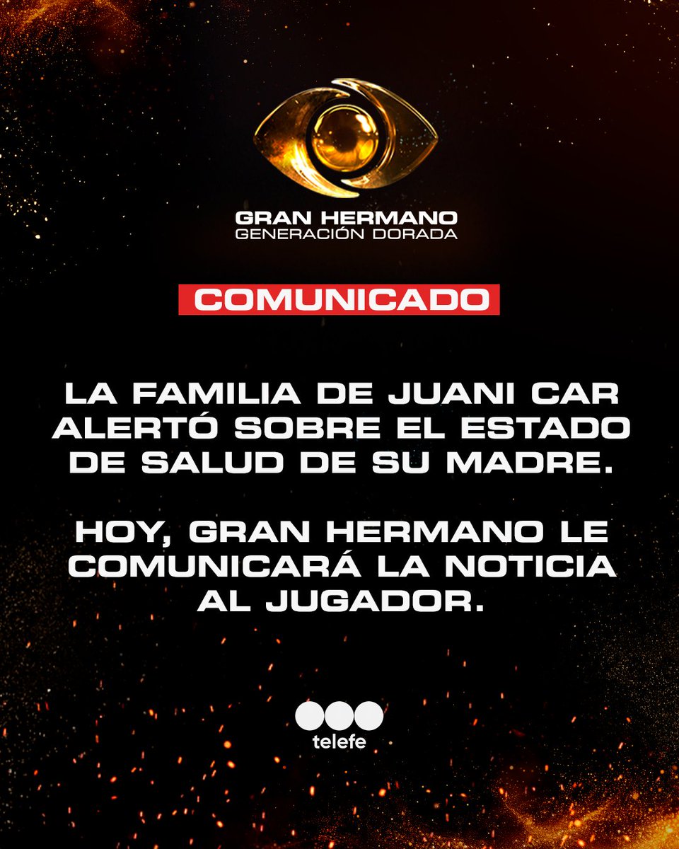 GranHermanoAr's tweet photo. Comunicado de @santiagodelmoro 🚨

#GranHermano #GeneracionDorada https://t.co/JNPofVxIja