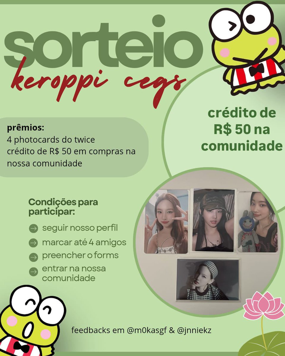 keroppicegs's tweet photo. sorteio keroppi cegs ݁ 𑣲

regras:
- seguir @keroppicegs e entrar na nossa comunidade (postar print confirmando)
- marcar até quatro amigos nos comentários, dar rt e preencher o formulário: 
https://t.co/ai03Zi9eRA

feedback's em: @jnniekz &amp; @m0kasgf https://t.co/UK7rZ8BAXO